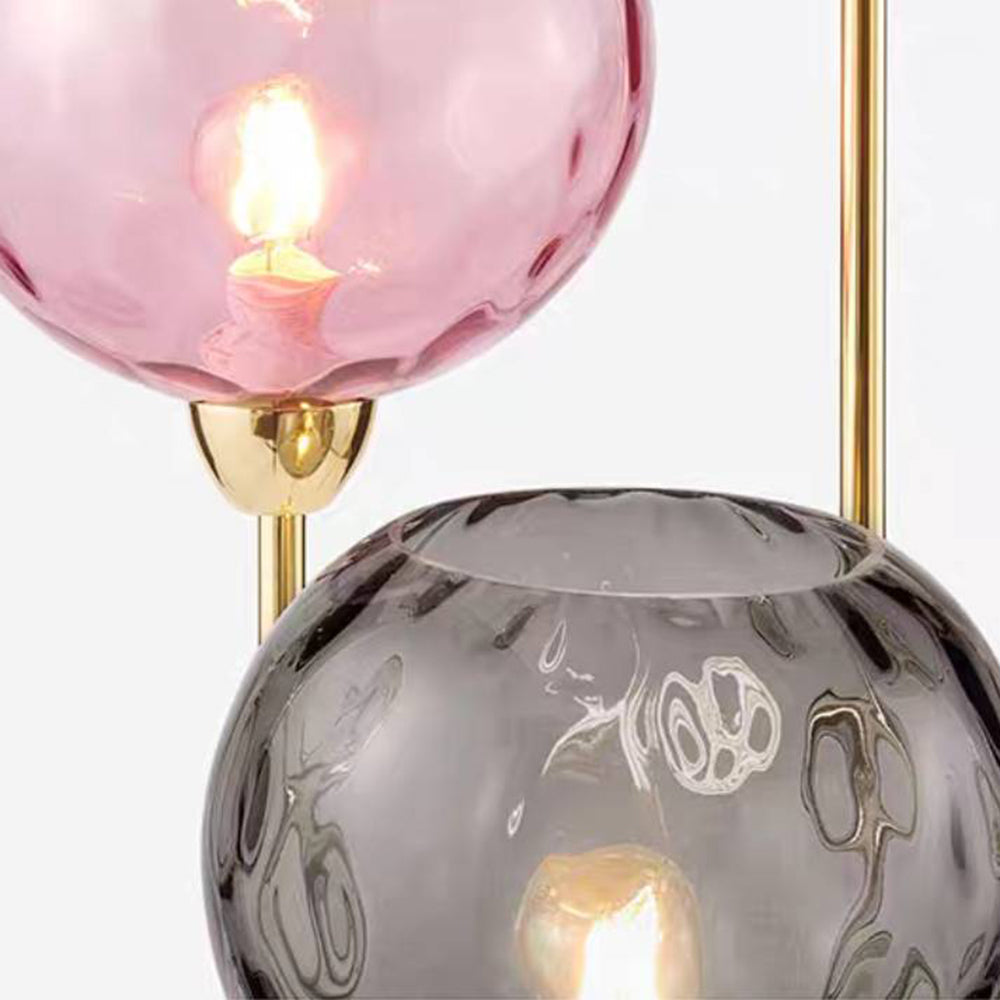 Valentina Modern Blase LED Stehleuchte Rosa-Grau / Orange-Blau Wohn/Schlaf/Arbeitszimmer Metall Glas 3-flammig, 2 Farben, Höhe 153CM