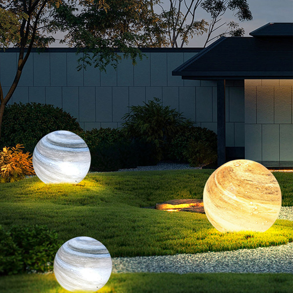 Aria Modern LED Außenleuchte Planet IP 65 Kugel Garten 2 Farben Glas
