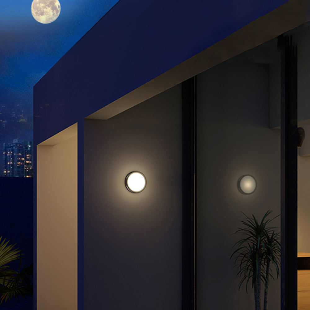 Ray Modern Runde LED Außenwandleuchte Schwarz Flur/Balkon Metall&Acryl ∅18CM
