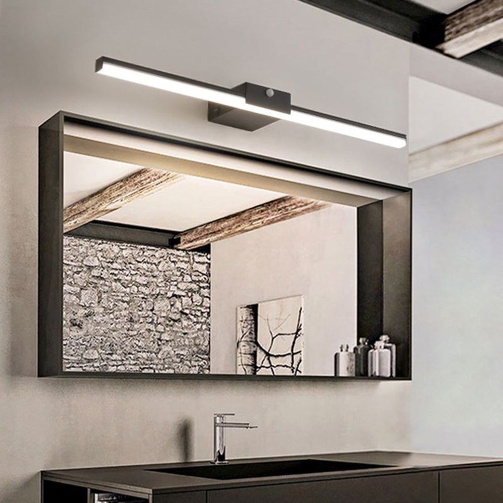Arisha Minimalistische lineare Metall-Wandleuchte, Schwarz/Weiß, Badezimmer-Letslighting