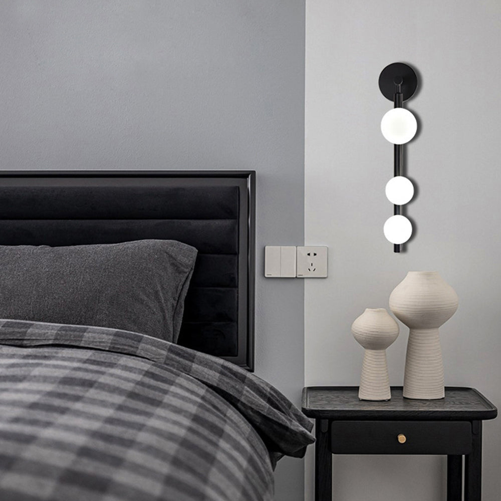 Valentina Modern LED Wandleuchte Schwarz/Gold Schlaf/Wohnzimmer Glas