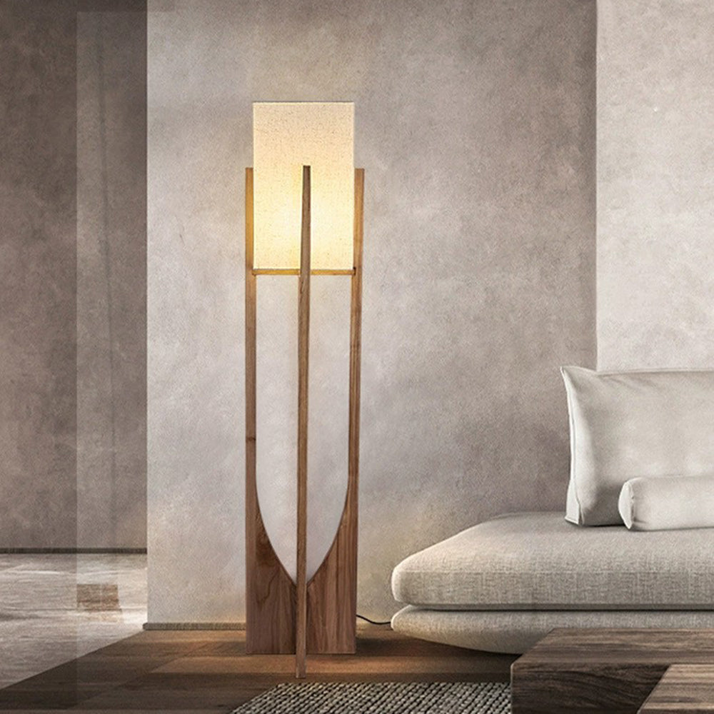 Muto Design LED Stehlampe Holzfarbe Wohn/Arbeits/Schlaf/Esszimmer Holz&Stoff