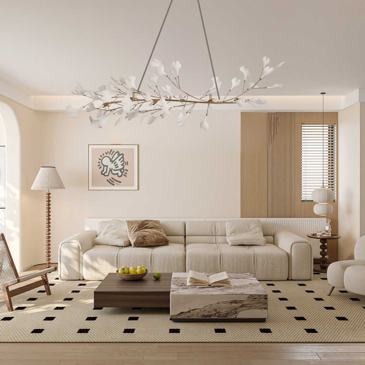 Olivia CeraFall Modern OrganicLED Kronleuchter, aus Metall&Keramik