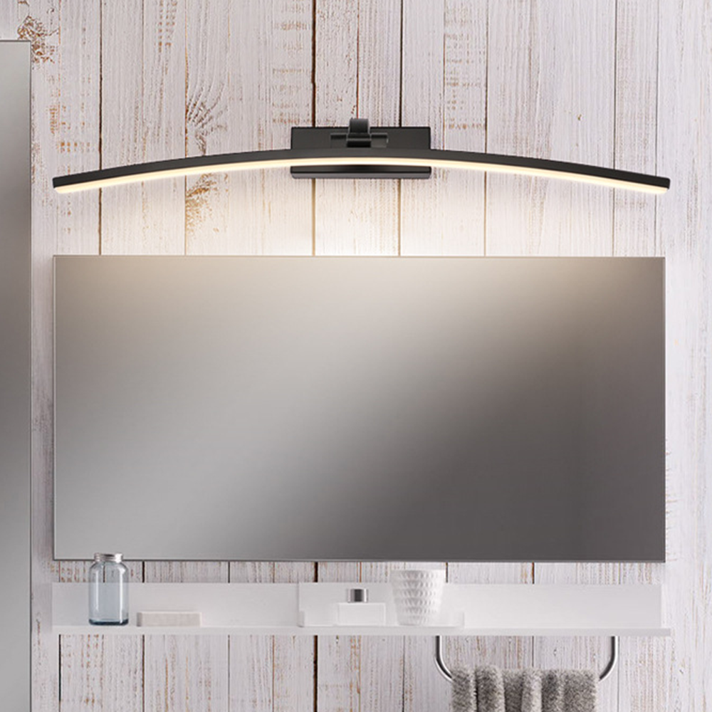Arisha Modern Curved Mirror Front LED Wandleuchte Schwarz/Weiß Badezimmer Metall