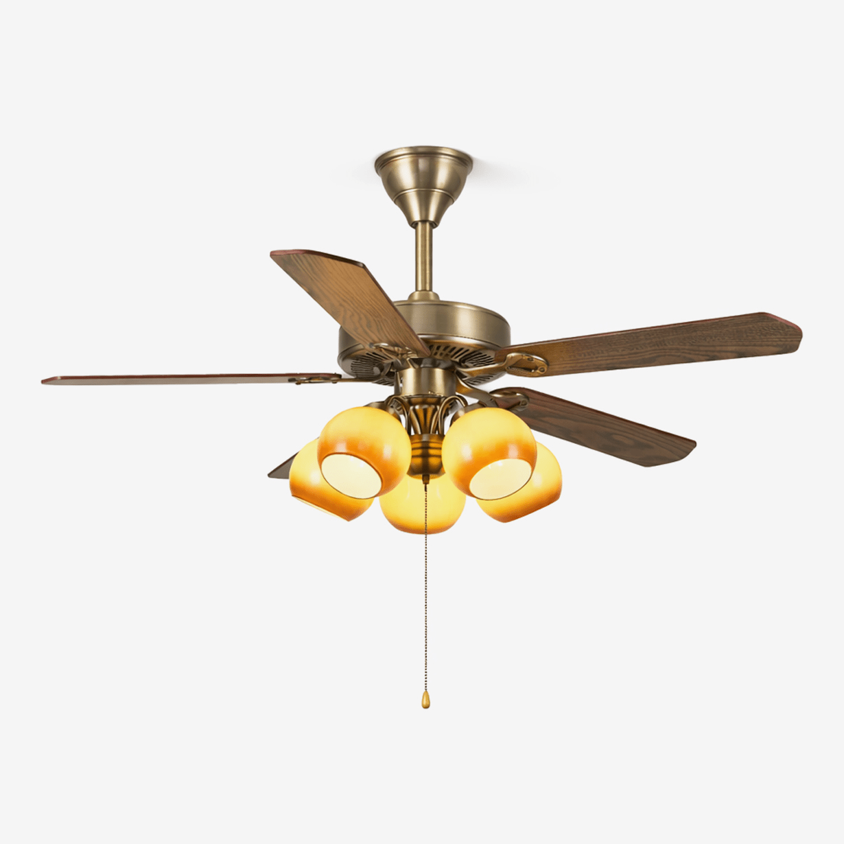 Theodore Vintage Deckenventilator mit Beleuchtung und Ventilatorflügeln