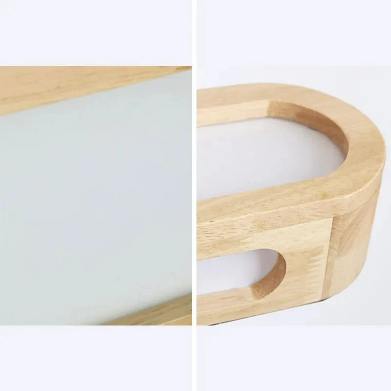 Muto Länglich Wandleuchte Holz Acryl Wohnzimmer