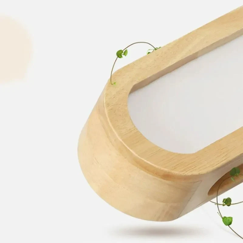 Muto Länglich Wandleuchte Holz Acryl Wohnzimmer