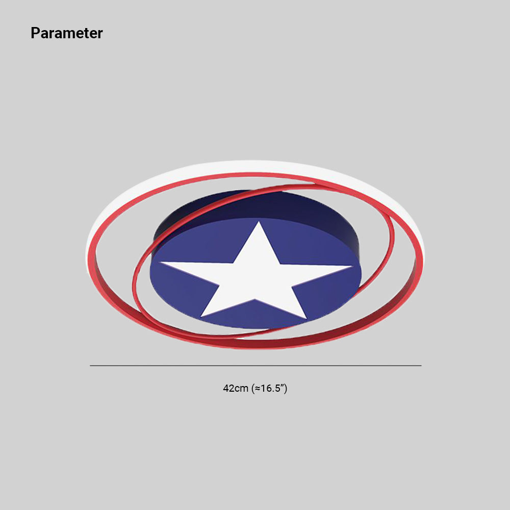 Moderne Deckenleuchte Umlaufbahn LED Dunkelblau