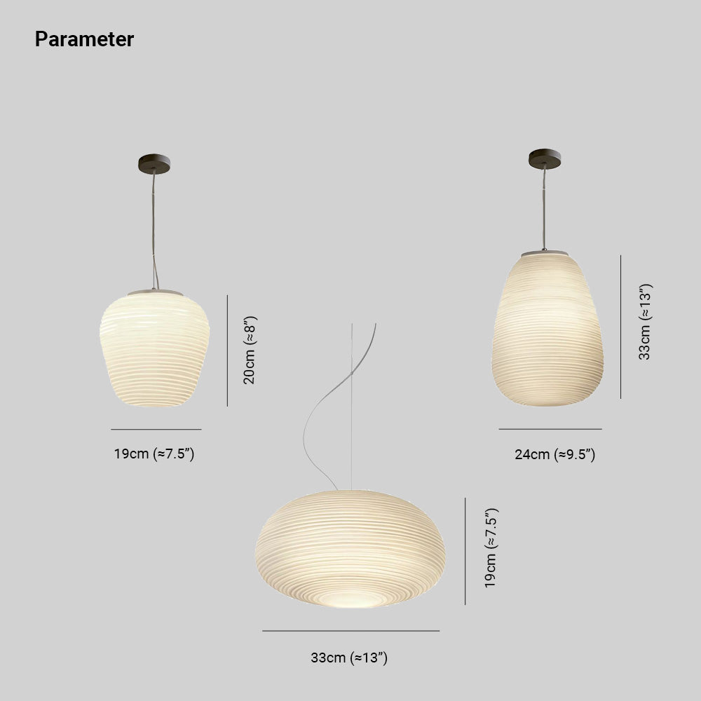 Ritta Designer Einfache LED Pendelleuchte Weiß Schlafzimmer Glas/Metall 3 Größen-Letslighting
