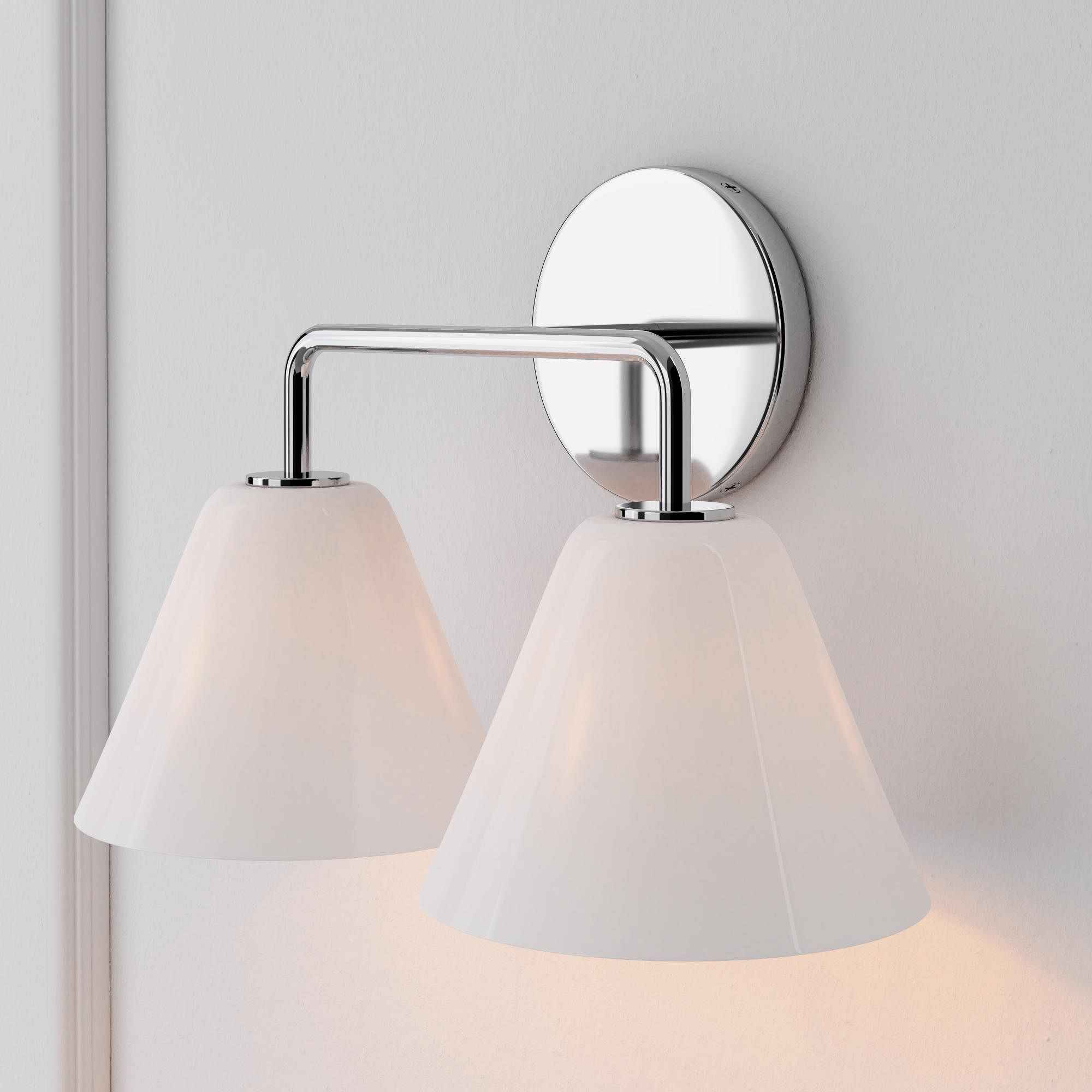 Conica Messing-Wandleuchte – Glas-Wandlampe für Flur und Schlafzimmer