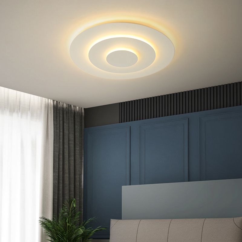 Quinn Modern Rund LED Deckenleuchte Weiß Wohn/Schlafzimmer