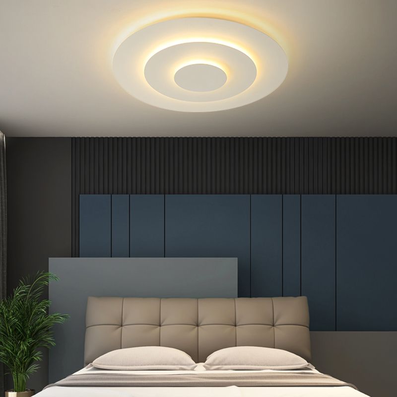 Quinn Modern Rund LED Deckenleuchte Weiß Wohn/Schlafzimmer