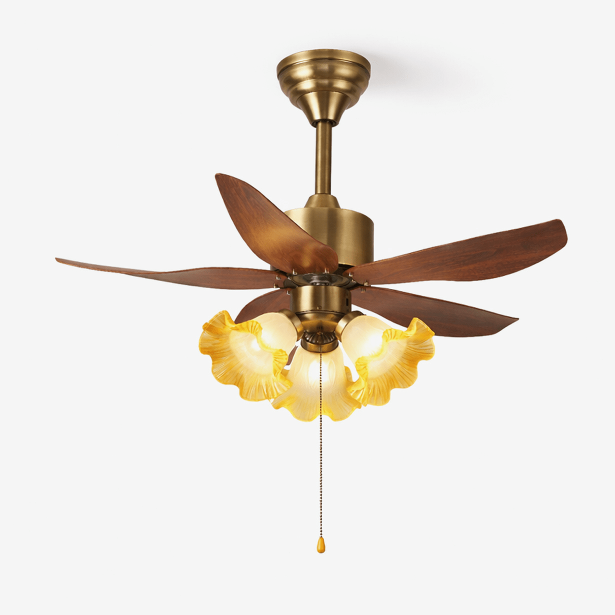 Florence Blossom Deckenventilatorleuchte in Nussbaum-Ausführung