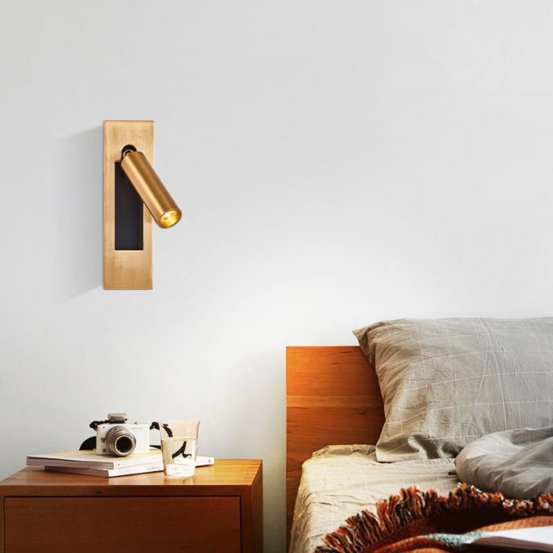 Ray Modern LED Drehbar Wandleuchte/Wandstrahler Schwarz/Gold Wohn/Schlafzimmer Metall 18CM Lang