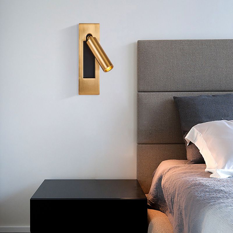Ray Modern LED Drehbar Wandleuchte/Wandstrahler Schwarz/Gold Wohn/Schlafzimmer Metall 18CM Lang