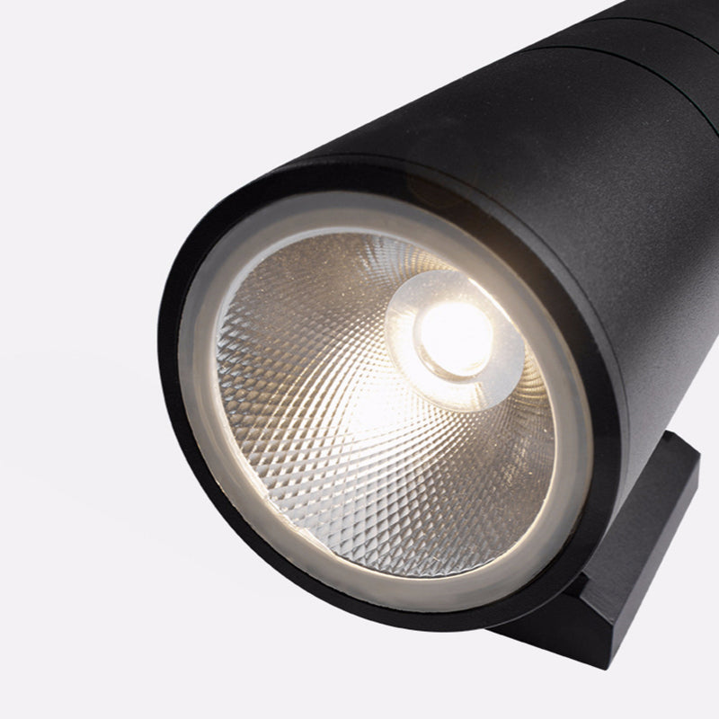 Ray Modern LED Wandleuchte Doppelkopf Zylinder Schwarz Außen Metall/Glas