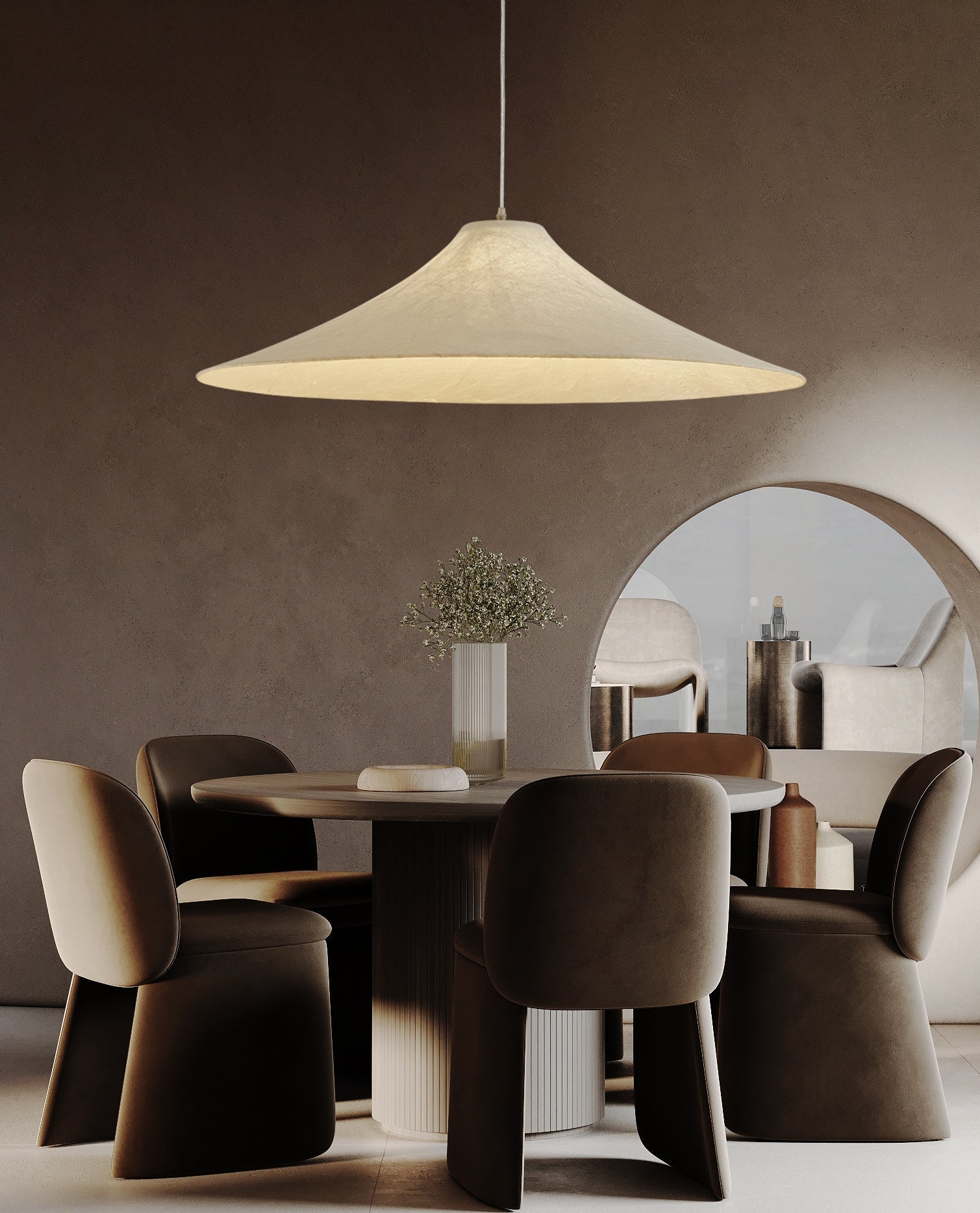 Abbotswell Modern Minimalist Natural Flat Metal Pendant Lamp - Blowlighting