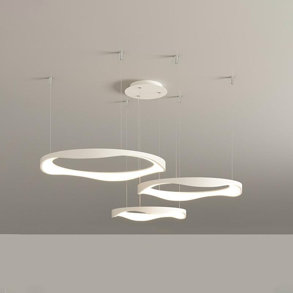 Arisha Modern LED Pendelleuchte Ring Esstisch, Schwarz/Weiß, Metall Acryl
