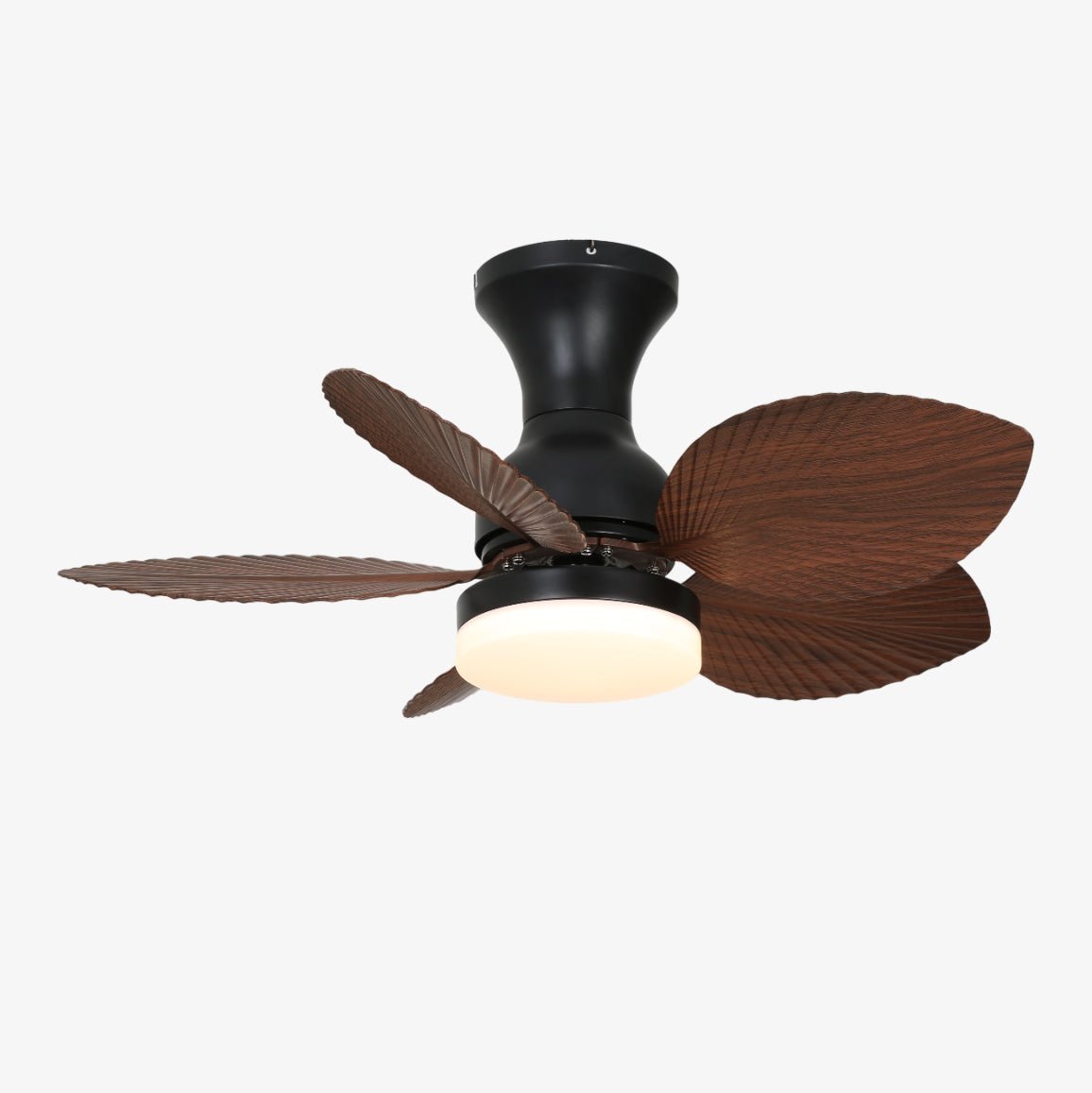 Diagramm mit den Abmessungen des Florence Vintage Holz-Deckenventilators mit Beleuchtung Modell A