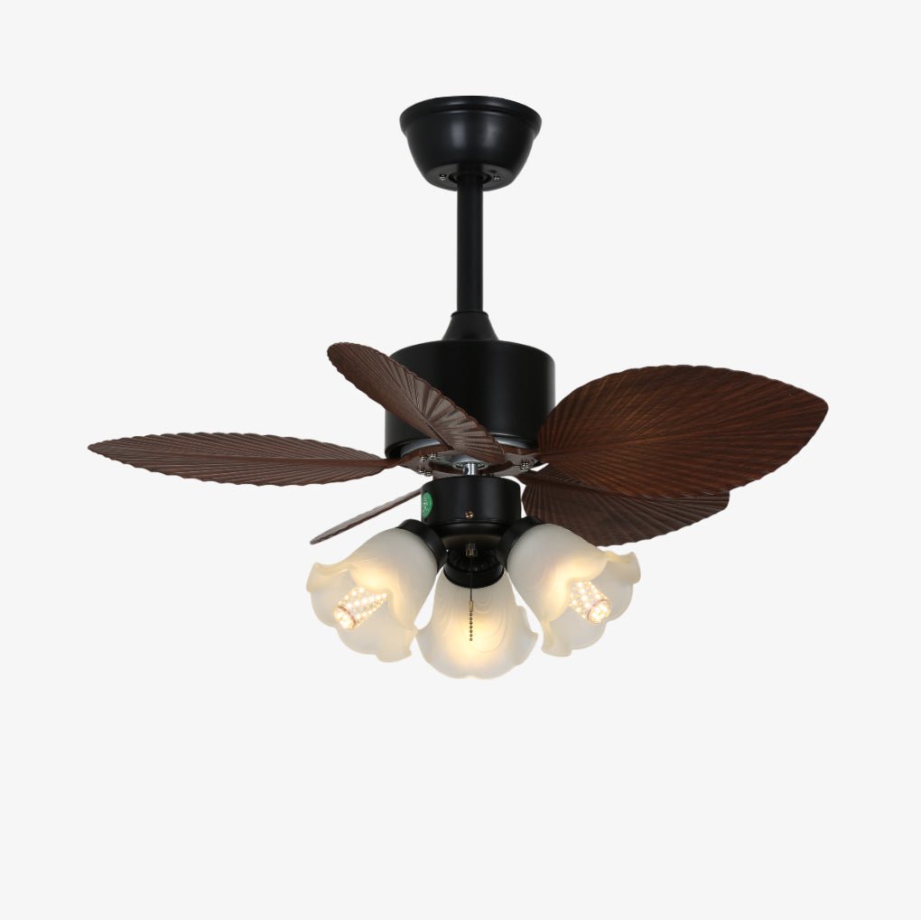 Florence Vintage Holz-Deckenventilator mit Beleuchtung und Fernbedienung zur Geschwindigkeitsregelung