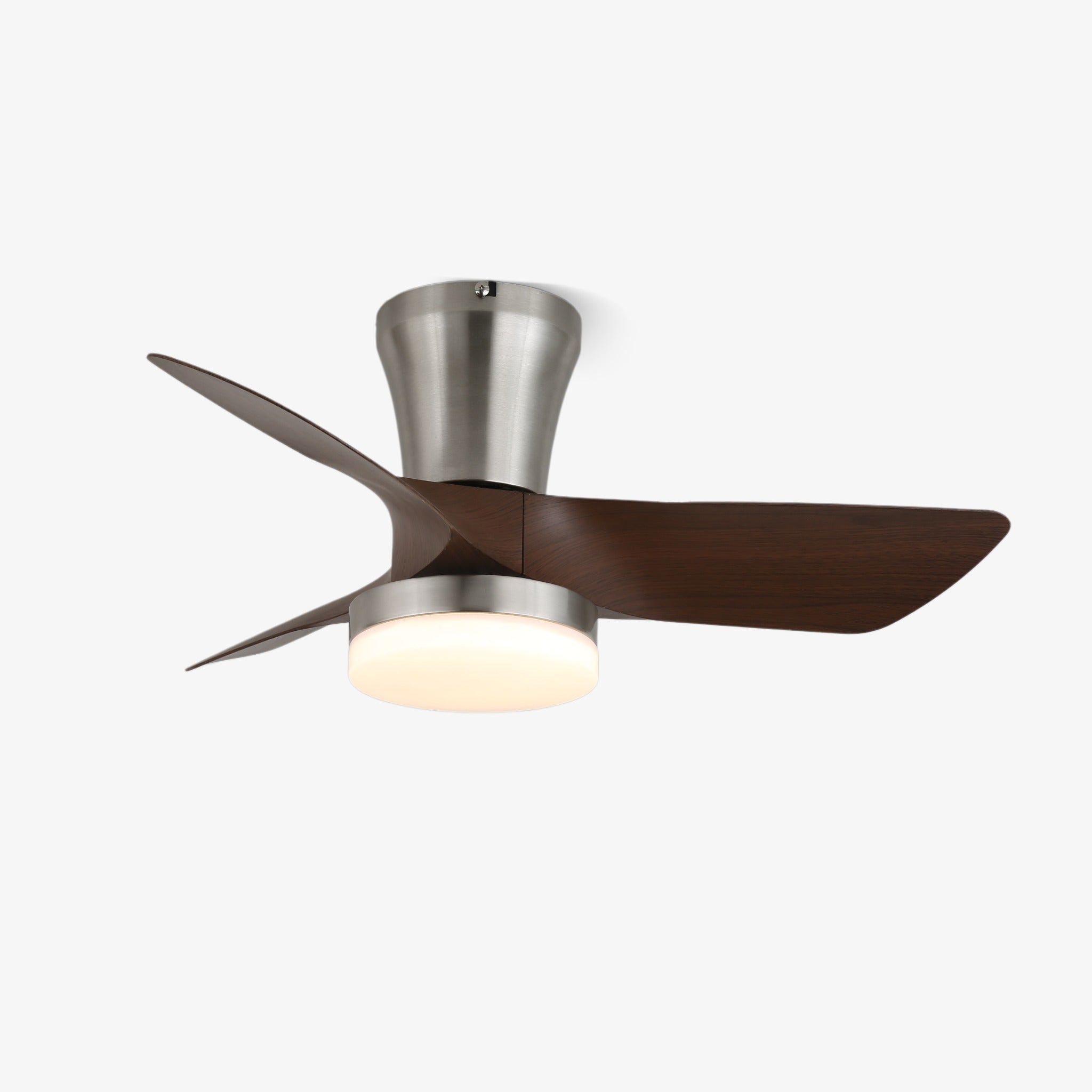 Trivon Moderner Deckenventilator aus Holz mit LED, Vorderansicht