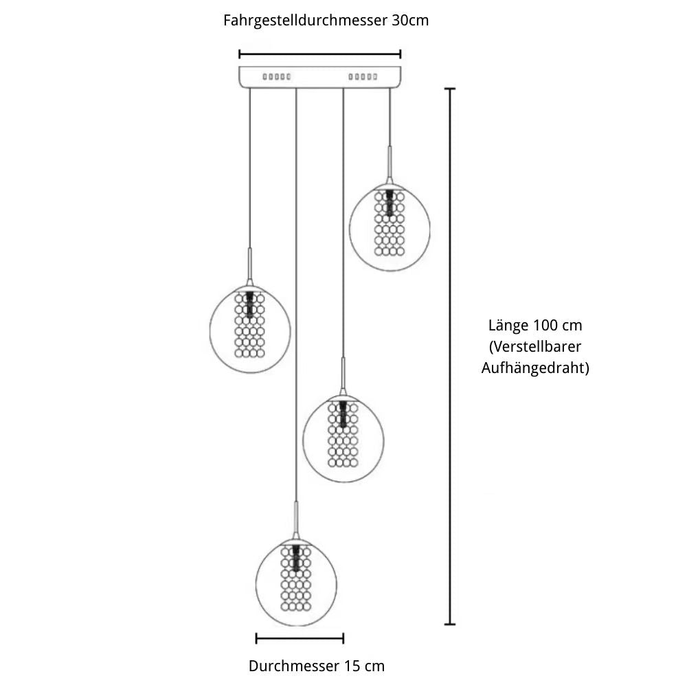 Juni luxuriöse Minimalistische Glas-Kristall Pendelleuchte