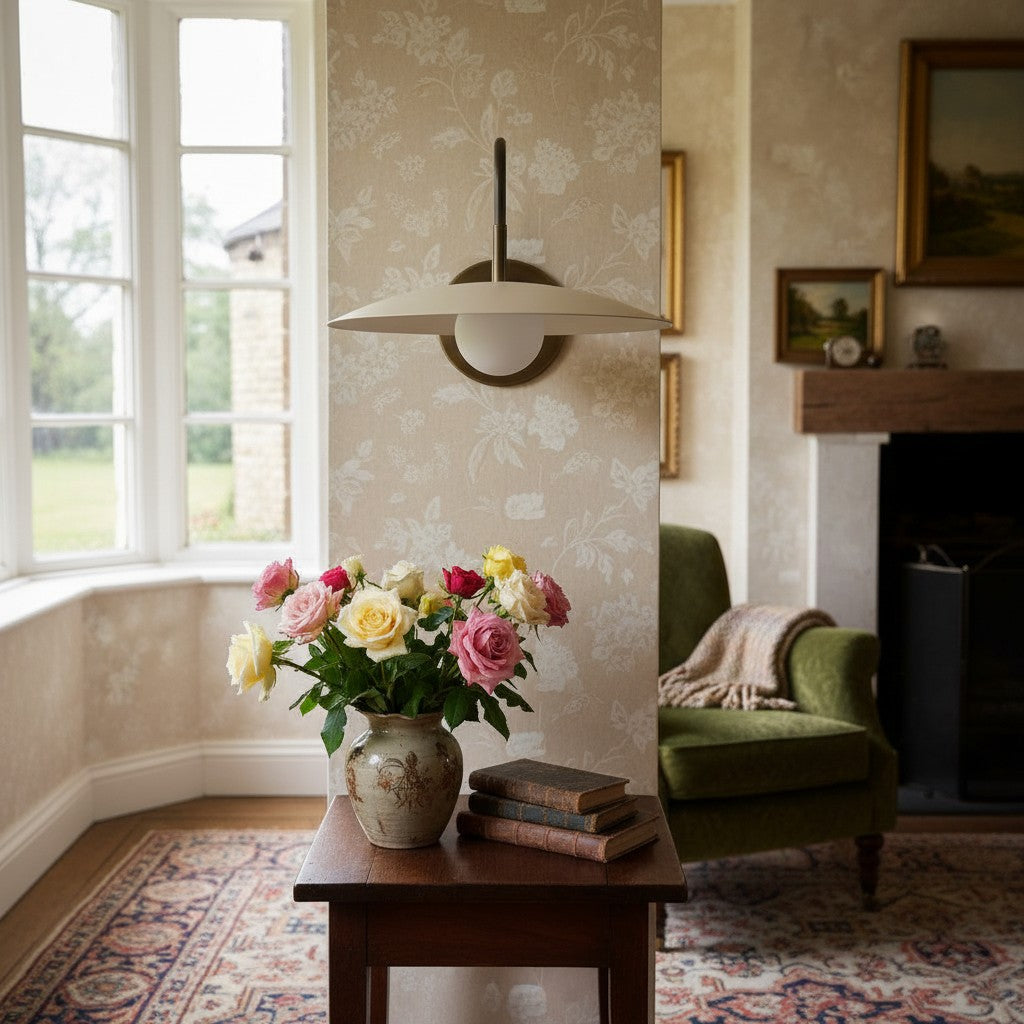 Wandleuchte Curva beleuchtet einen Flur