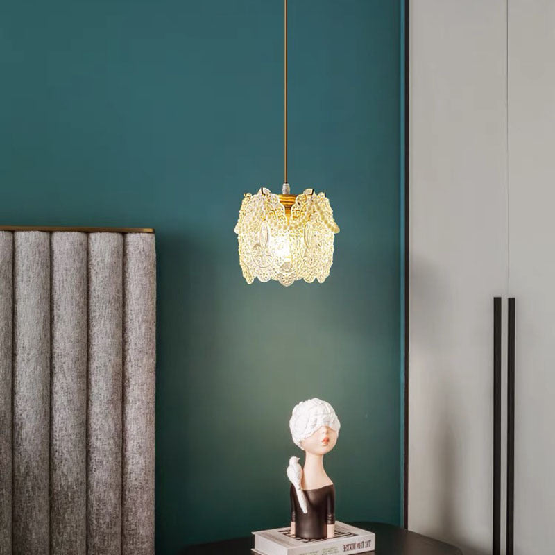 Kristy Moderne LED Pendelleuchte Gold Schlafzimmer/Wohnzimmer Glas