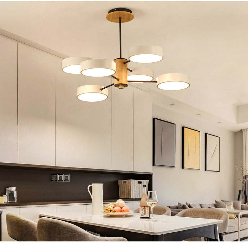 Arisha Modern Kronleuchter Geometrische Wohnzimmer, Metall Holz, 3 Farben-Letslighting