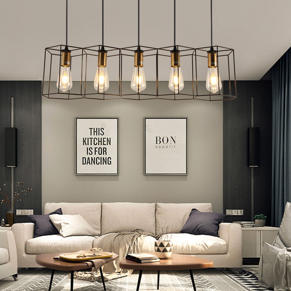 Arisha Modern Linear LED Pendelleuchte Schwarz Ess/Wohn/Schlafzimmer Metall