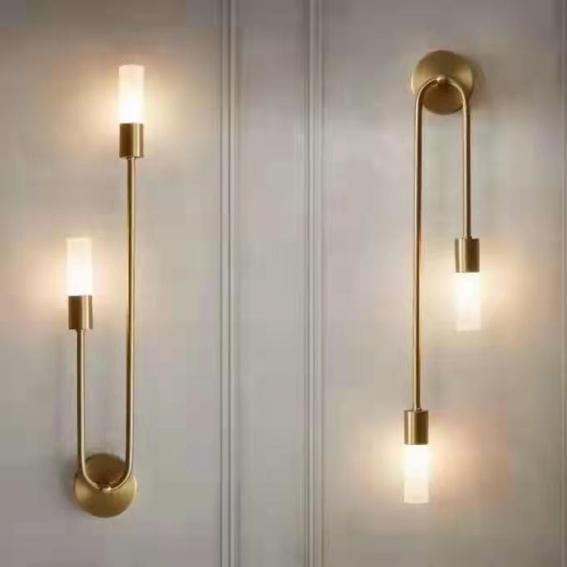 Kristy Wandleuchte 2 Flammig Doppelwandiges Design Gold Wohnzimmer