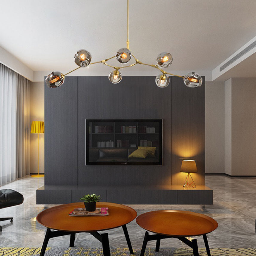Valentina Pendelleuchte Schwarze/Gold Wohnzimmer/Schlafzimmer Metall/Glas