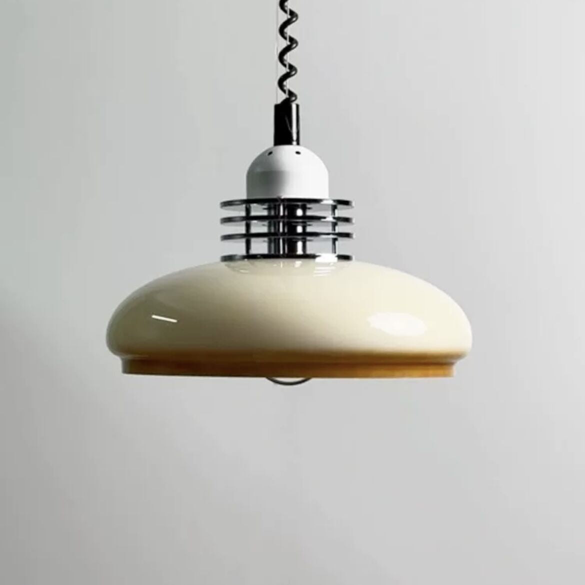 Valentina Vintage LED Pendelleuchte Glas Weiß Gelb Metall Wohnzimmer