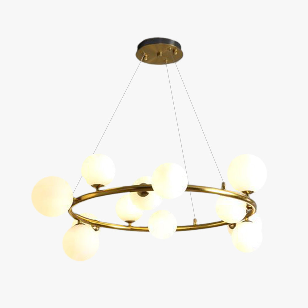 Valentina Modern Glaskugel LED Kronleuchter Gold/Schwarz Esstisch/Wohnzimmer Metall mit 3 größrn