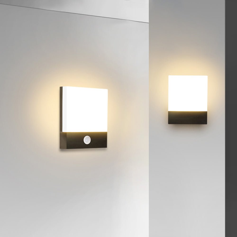Ray Modern LED Außenwandleuchte Schwarz/Weiß Sensor Garten/Terrasse/Balkon Metall&Acryl