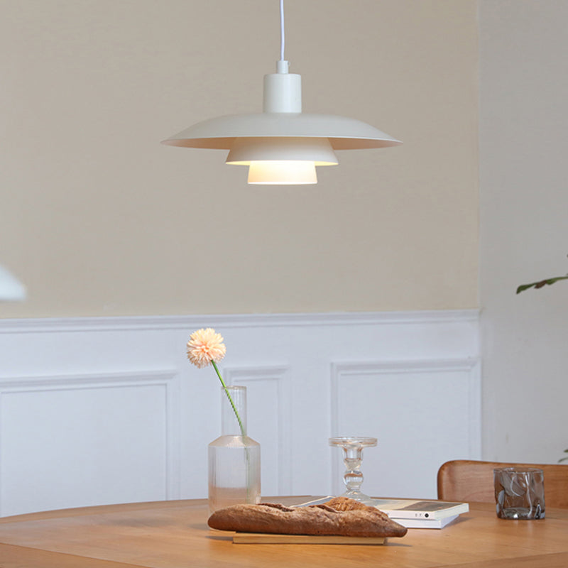 Valentina Moderne LED Pendelleuchte Weiß Holz Metall Schlafzimmer