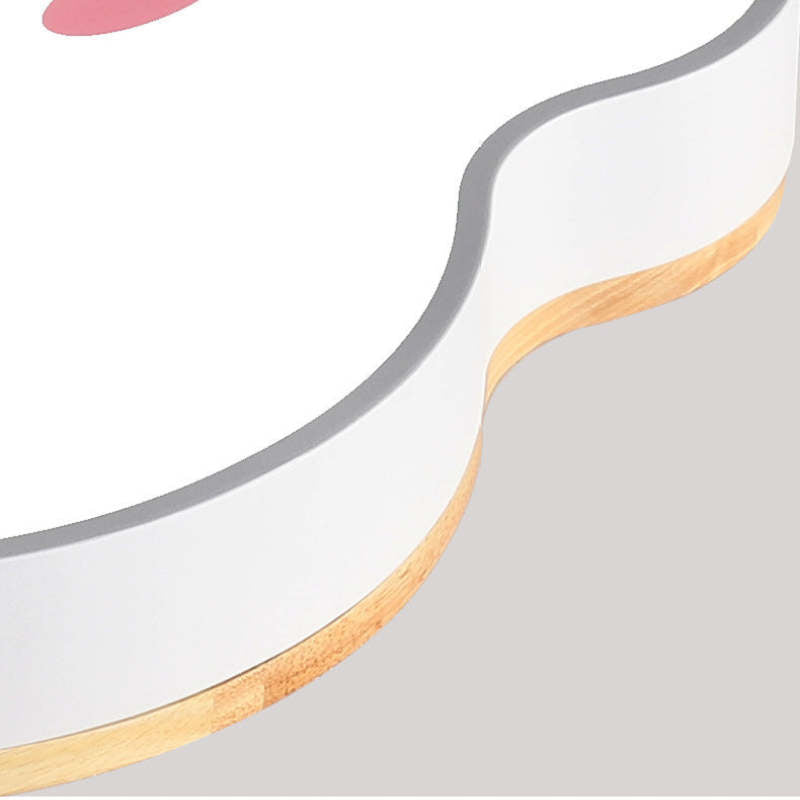 Aria Modern LED Deckenleuchte Dimmbar Kinderzimmer Wolke Weiß Holz