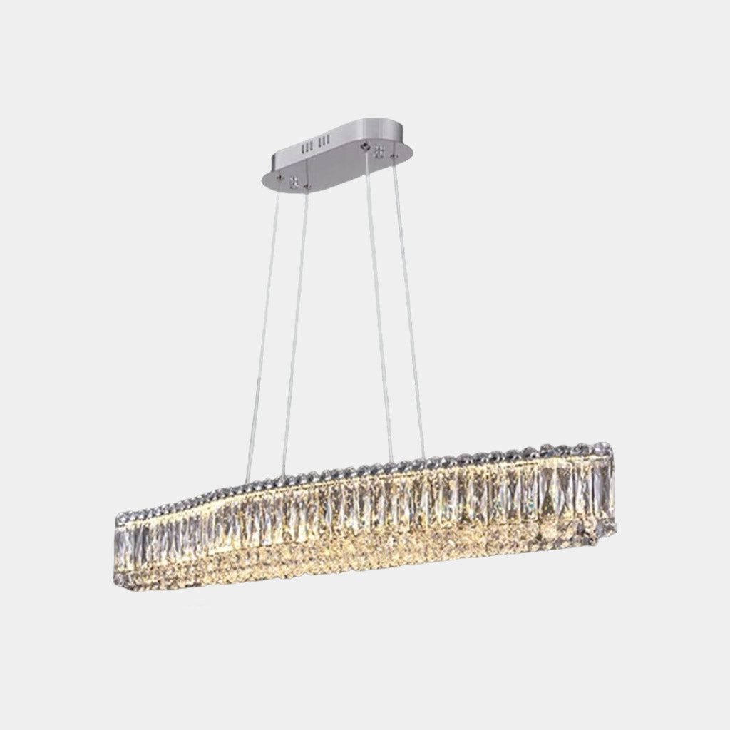 Pendelleuchte Luxus Klar Kristall Schirm Lang Dimmbar LED