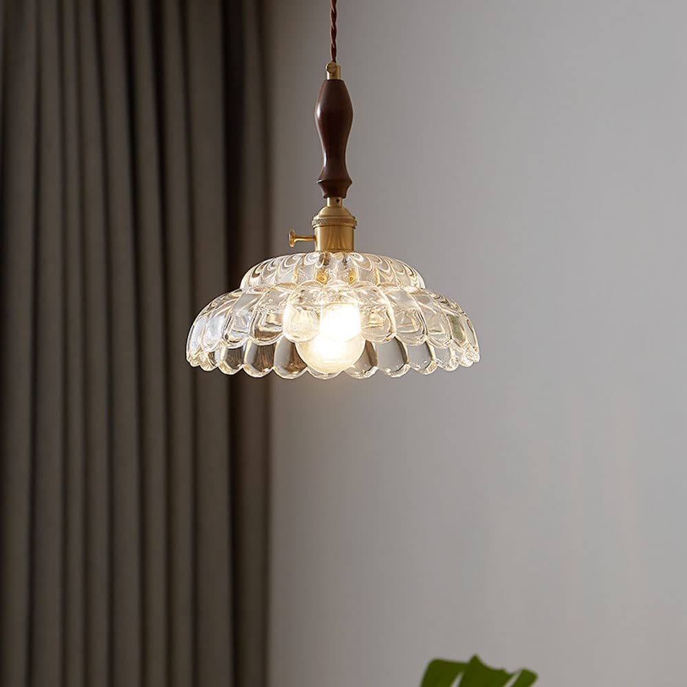 Valentina Modern LED Pendelleuchte Holz Metall Glas Ess/Schlafzimmer