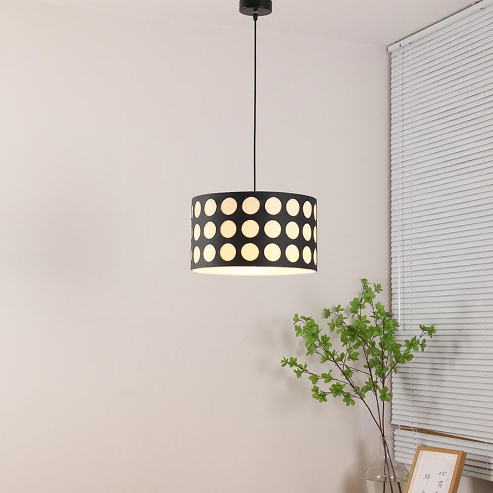 Valentina Retro Rund LED Pendelleuchte Metall/Textil Ess/Wohnzimmer