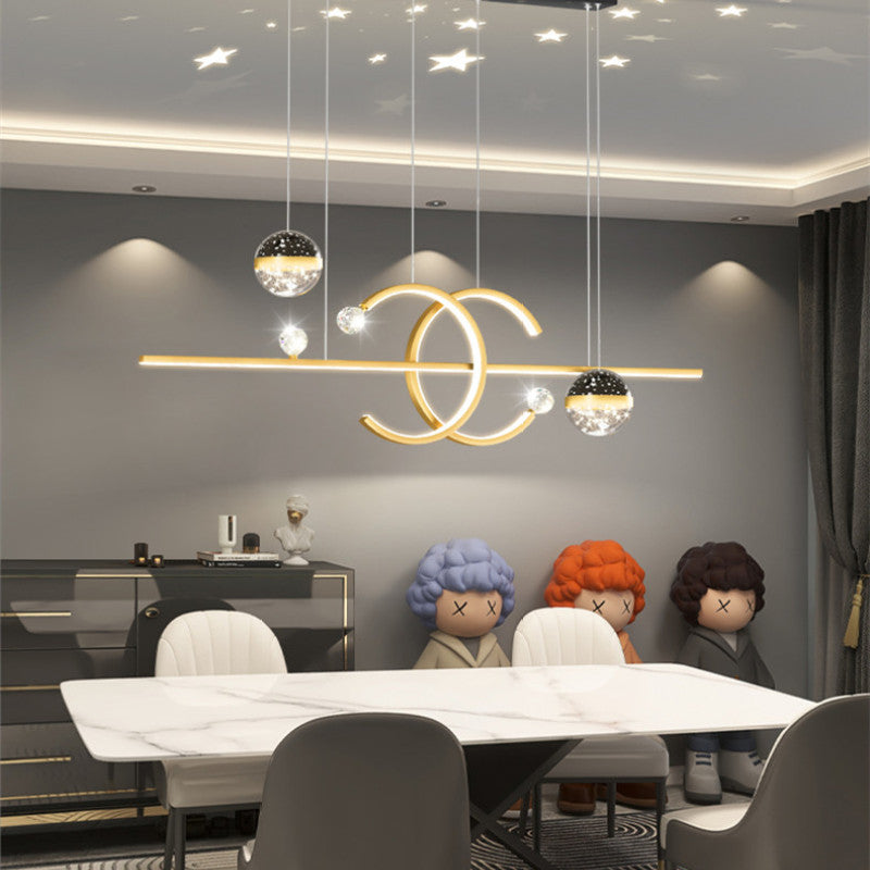 Kristy Linear Doppel-C-Design Pendelleuchte Esszimmer Wohnzimmer Schlafzimmer-Letslighting