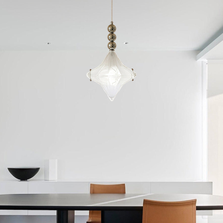 Art Deco Astris Elara Stern Pendelleuchte, Detailansicht