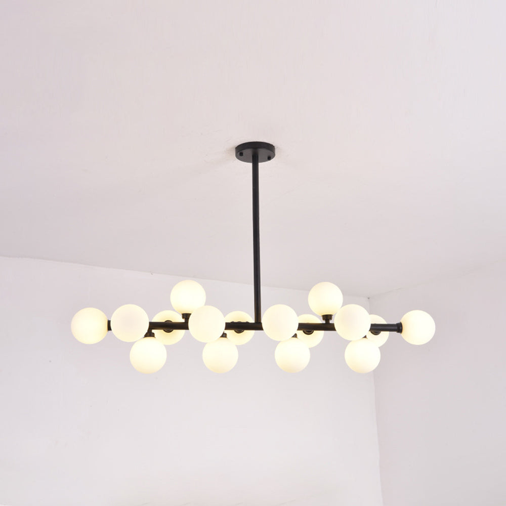 Valentina Design LED Pendelleuchte Schwarz/Gold Glas Ess/Wohnzimmer
