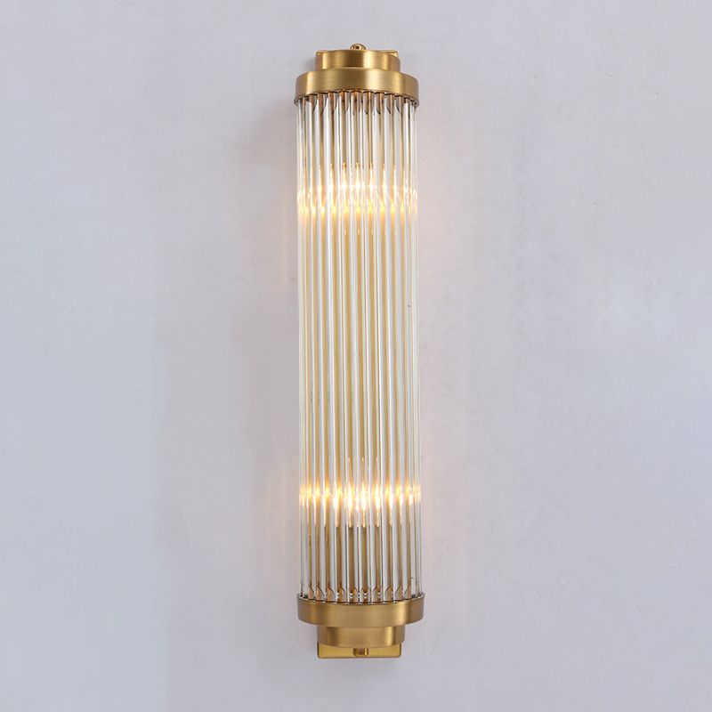 Ray Modern Zylindrisch LED Wandleuchte Gold Schlafzimmer/Flur Innen Metall&Kristall 45/50CM Lang