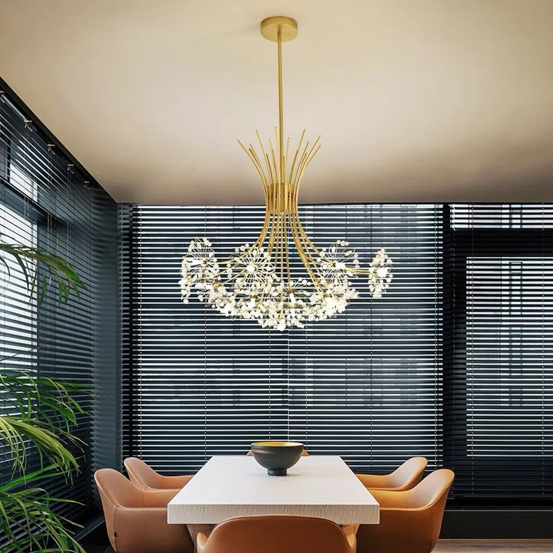 Arisha Modern Kristall LED Kronleuchter Gold Wohnzimmer/Esszimmer Metall&Acryl
