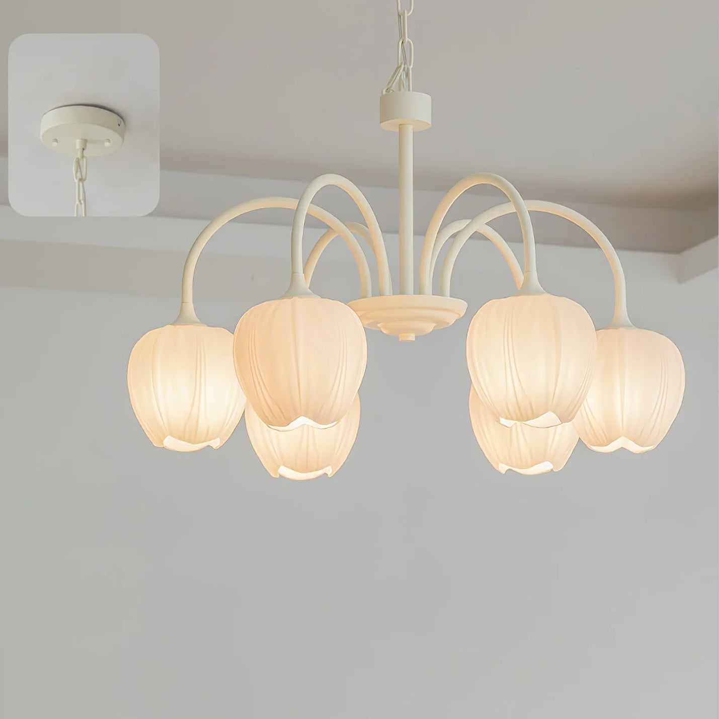 Lustra Kronleuchter Tulip Matcha Glas-Letslighting