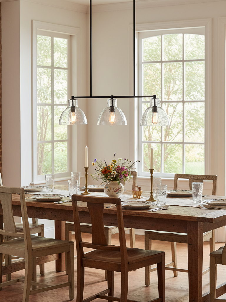Glavira Kronleuchter mit eingeschaltetem Licht