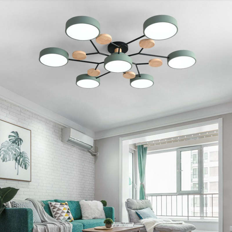 Arisha Geometrische Flush Mount Deckenleuchte Acryl/Holz Wohnzimmer