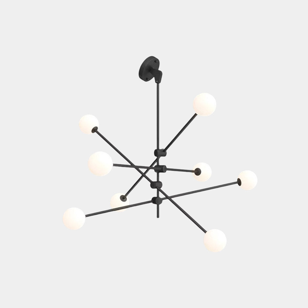 Kronleuchter Sputnik Glas Multi-Globe für schräge Decke