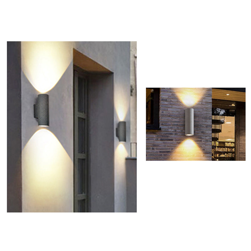Ray Modern LED Außenwandleuchte Schwarz/Weiß Bad/Treppenhaus/Flur/Balkon/Garten Zement&Acryl